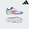 Adidas Football boots f50 league fg/mg j firm shoes (Size: 3, Colour: White/Red/Blue)