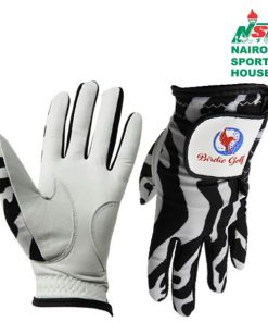 Birdie golf Golf gloves left hand leather (ordinary) lh (Size: L, Colour: White/Black)