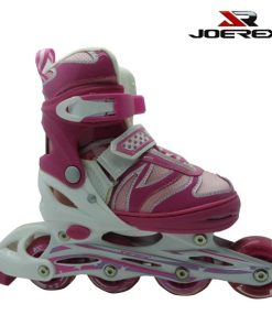 Joerex Skates In-Line Adjustable (Colour: Pink, Size: 30_33)