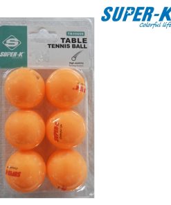 Super-K Table Tennis Ball Pkt Of 6Pcs (Colour: Orange)