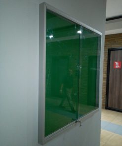 Wall Mounted Sliding Glass Notice Board 120cm x 90cm (4ft x 3ft)