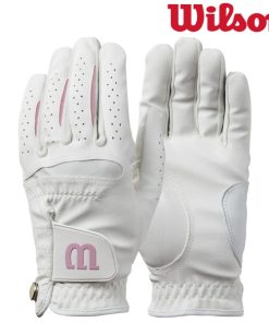 Wilson Golf Glove Left Hand Lady Feel Plus L Lh 2Pk (Colour: White/Pink, Size: L)