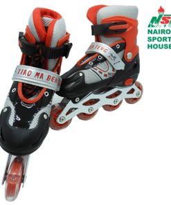 Xmbt Skates in-line adjustable (Size: 31_34, Colour: Red)